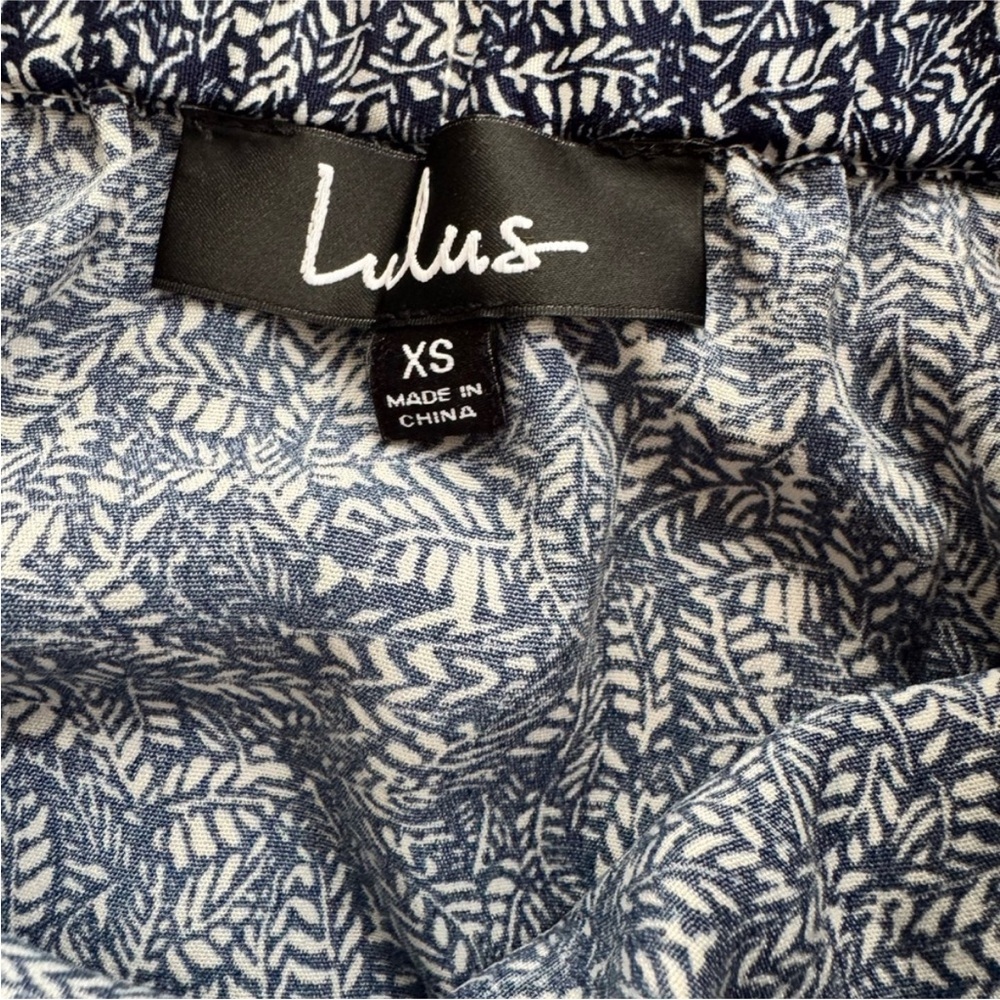 Lulu's Navy Blue White Leaf Pattern Tempest Maxi … - image 6